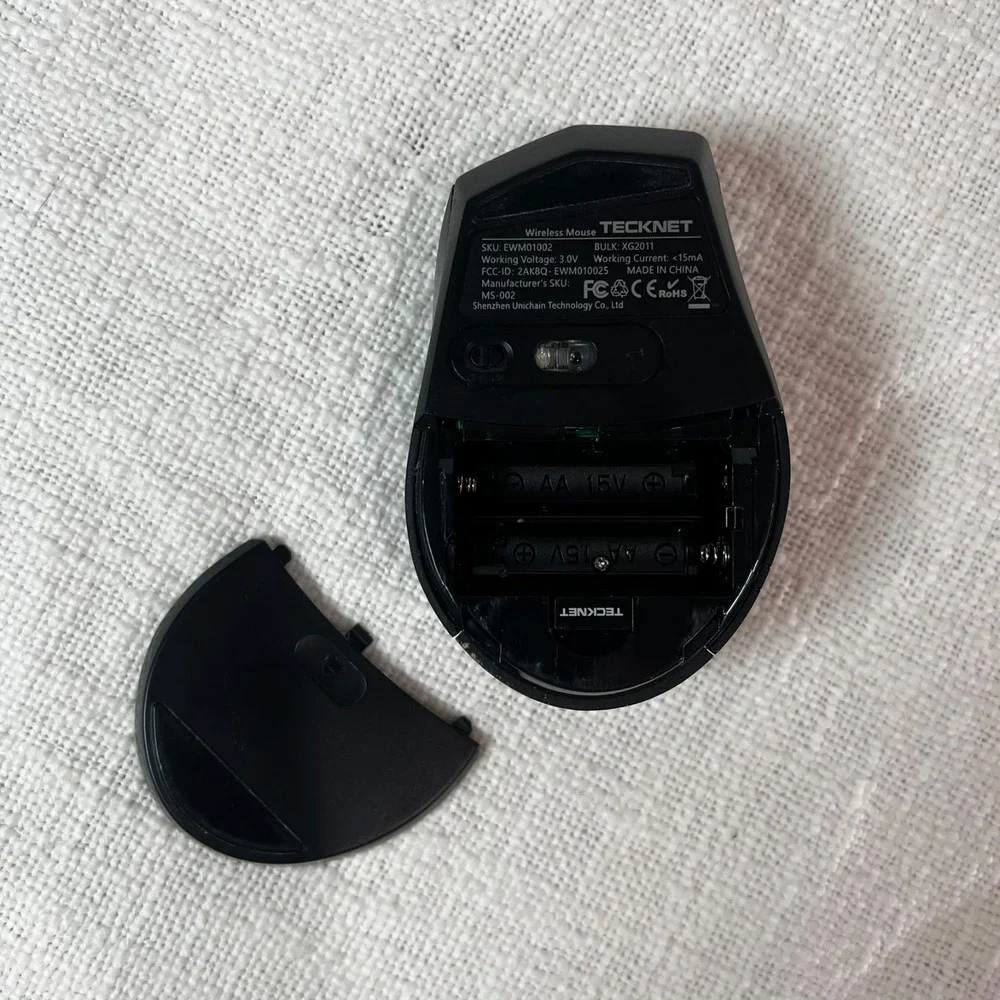 TeckNet MS002 Ergonomic 2.4G‎ Wireless USB AA Battery Mouse Black Tech Office